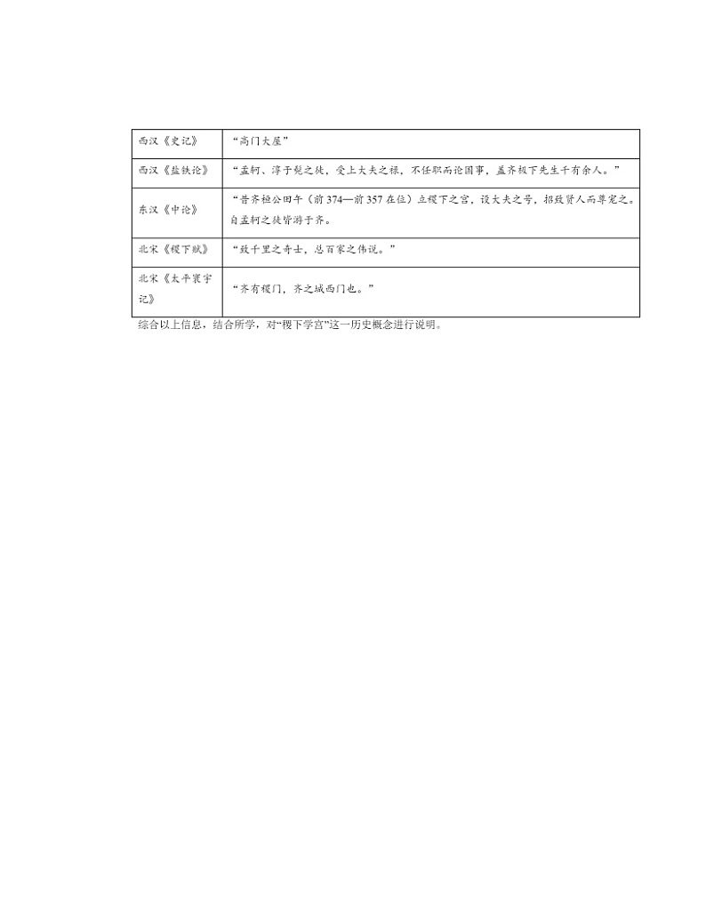 2022～2024北京高三二模历史试题分类汇编：诸侯纷争与变法运动03