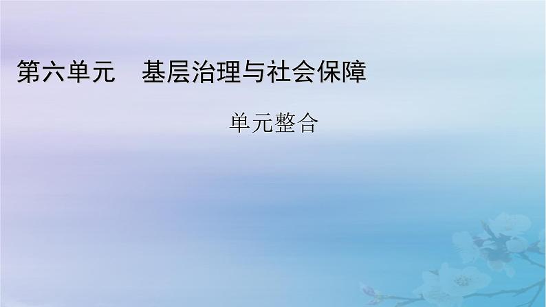 2025版高中历史第6单元基层治理与社会保障单元整合课件部编版选择性必修1第1页