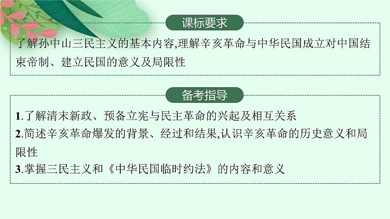 2025届人教新高考高三历史一轮复习课件第11讲辛亥革命02