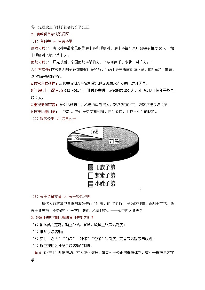 全国通用2024高考历史三轮冲刺过关查补易混易错点03隋唐宋元时期的选官制度和中枢体制第2页