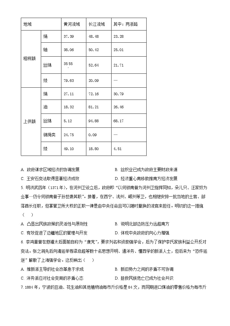2024吕梁高二下学期5月质量检测试题历史含解析第2页