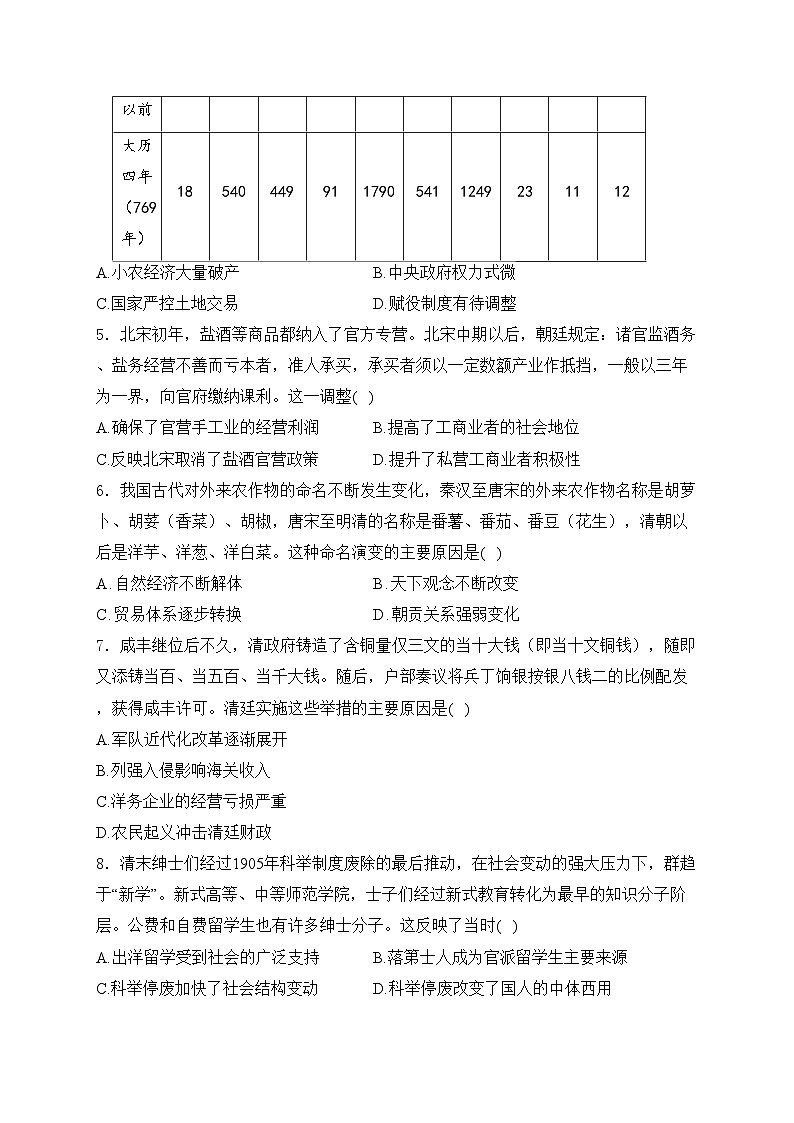 湖南省岳阳市岳汨联考2024届高三下学期5月月考历史试卷(含答案)第2页