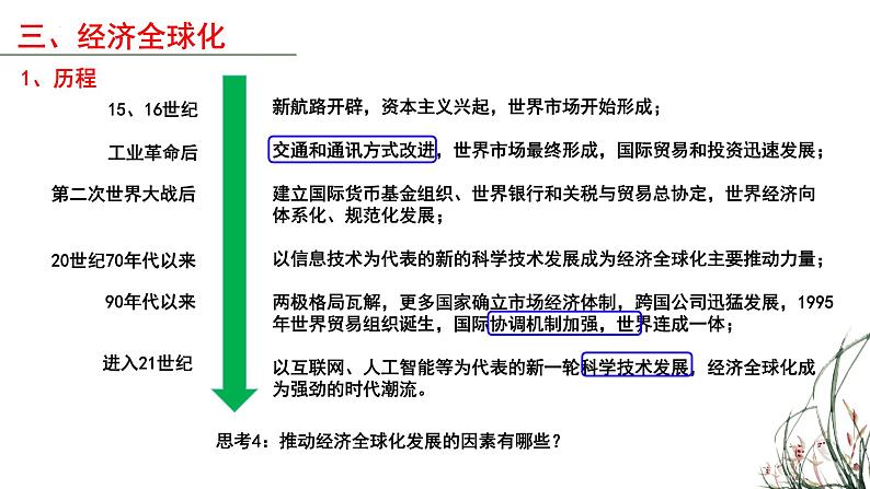 世界多极化与经济全球化课件--2024届高三历史统编版必修中外历史纲要下册一轮复习06