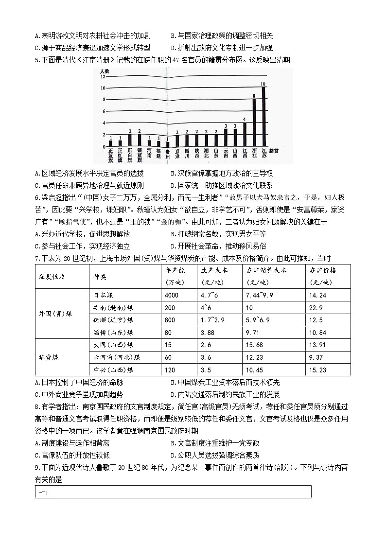 辽宁省2024届普通高中学业水平选择性考试冲刺押题卷（三）历史试题第2页