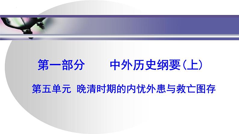 高考复习 第2讲　国家出路的探索与列强侵略的加剧及挽救民族危亡的斗争课件01