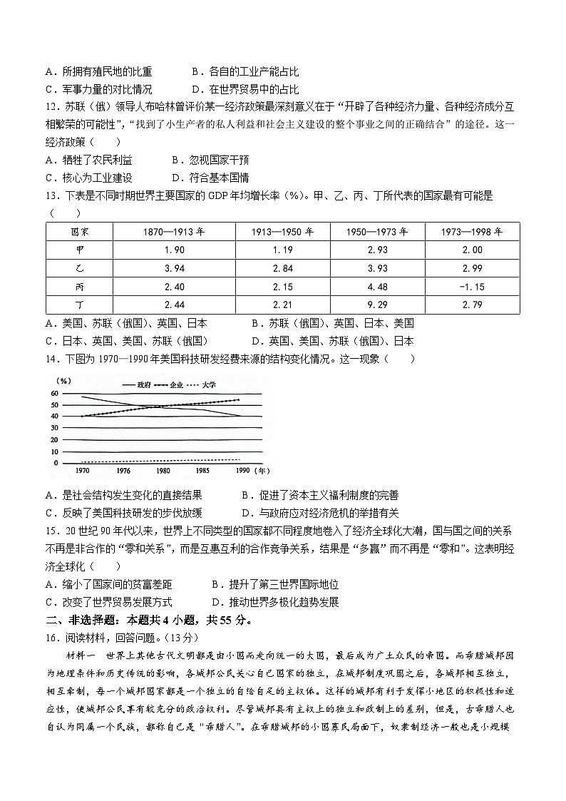 2024山东省百师联盟高一下学期期末联考（6月）历史试题含解析第3页