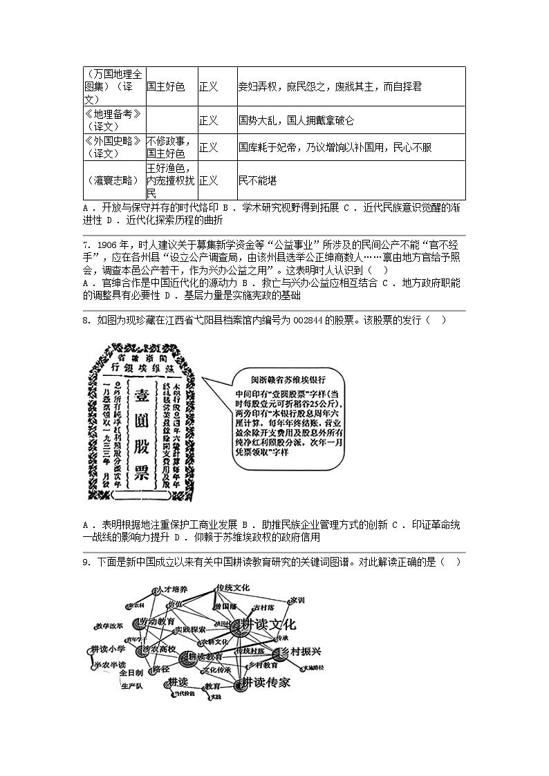 [历史]广西桂林市2023-2024学年高三下学期5月月考试卷02