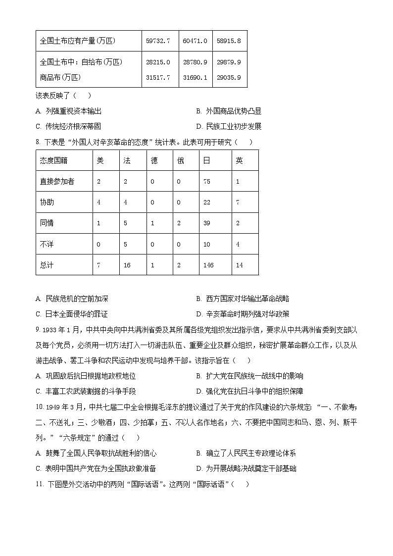广东省华南师范大学附属中学2024届高三下学期三模历史试题（Word版附解析）03