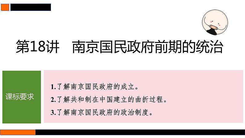 第18讲 南京国民政府前期的统治 课件--2025届高三统编版（2019）必修中外历史纲要上一轮复习（选必融合）01