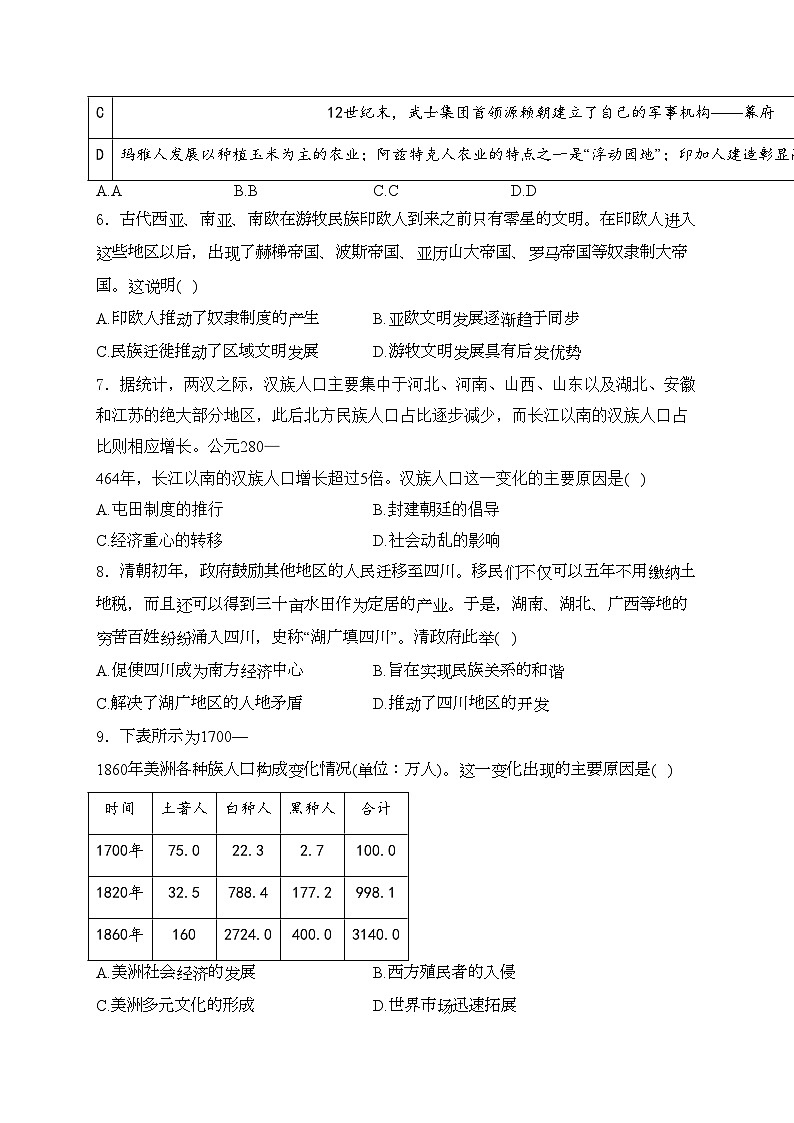 广西桂林市2023-2024学年高二下学期4月阶段性联合质量检测（期中）历史试卷(含答案)02