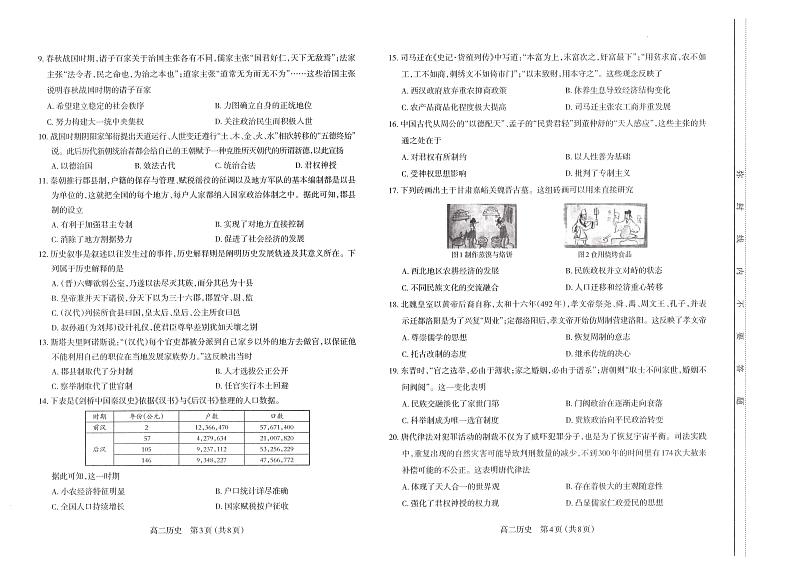 山西省太原市2024年第二学期高二期末学业诊断历史试题02