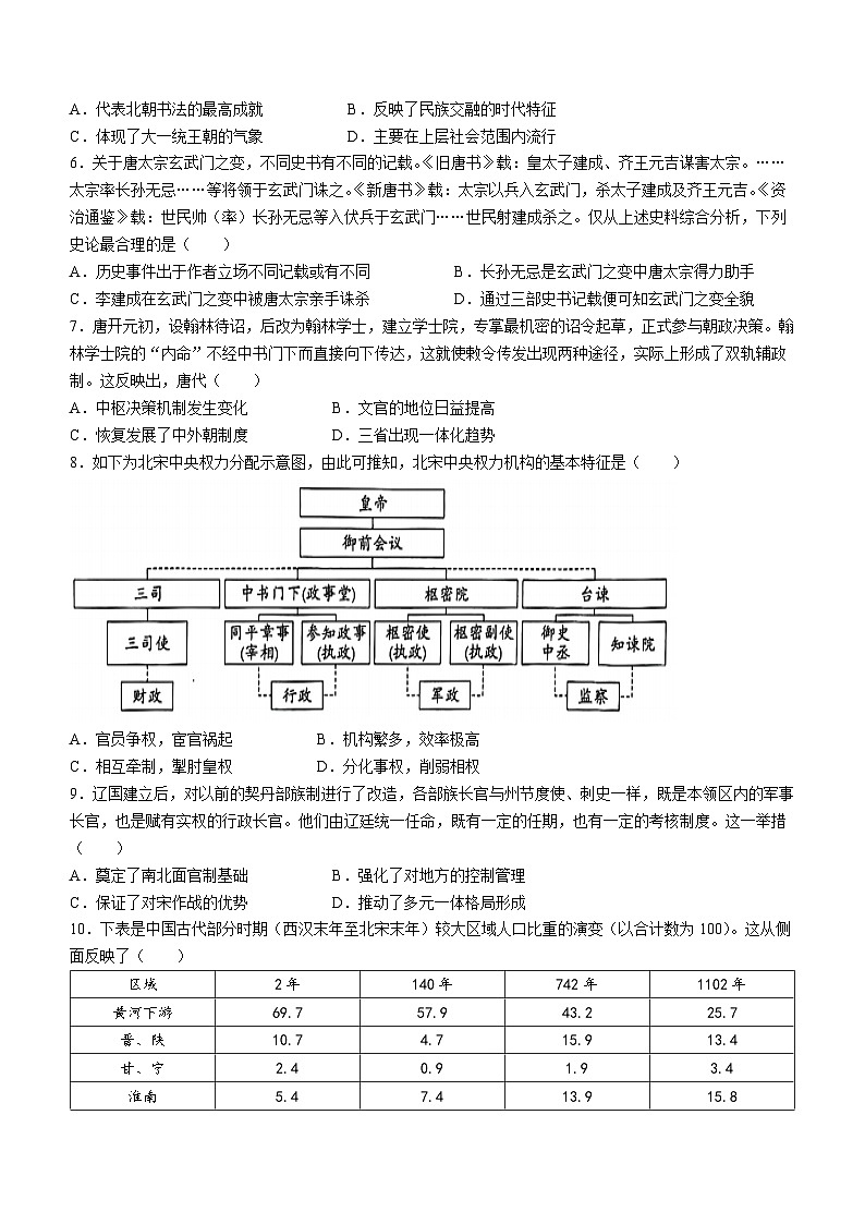 _辽宁省沈阳市联合体2023-2024学年高二下学期期末检测历史试卷第2页