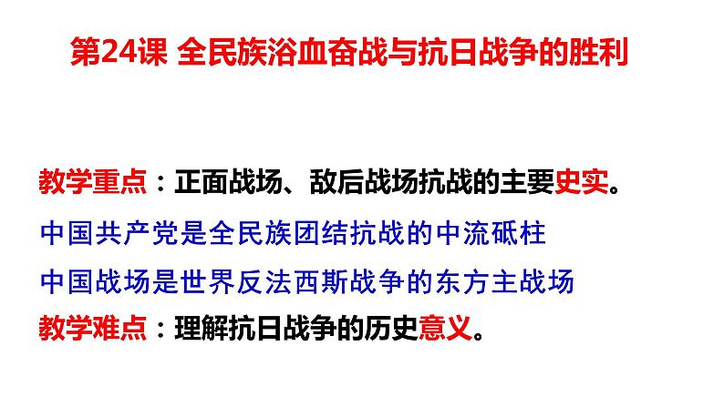 全民族浴血奋战与抗日战争的胜利课件3第2页