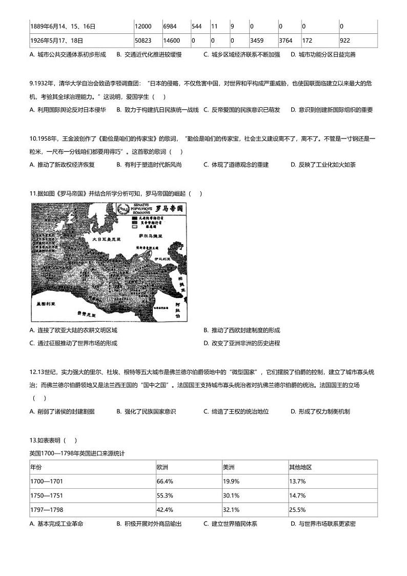 [历史][期末]江西省吉安市2024届高三上学期期末历史试题第2页