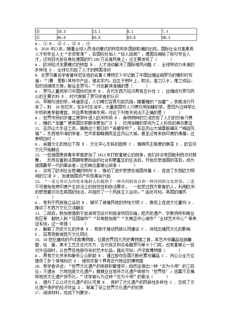 [历史][期中]广东省清远市2023-2024学年高二下学期历史期中试卷第2页