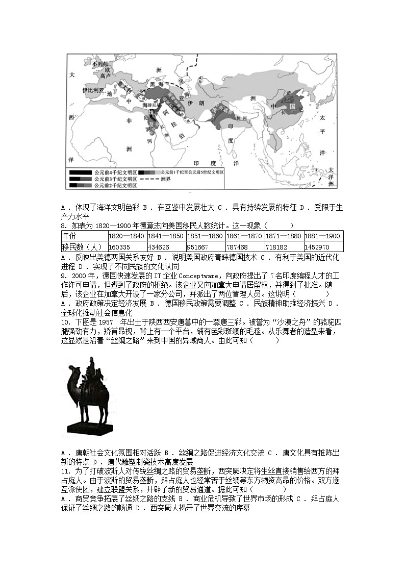 [历史]江西省上饶市广信二中2023-2024学年高二下学期6月测试卷第2页