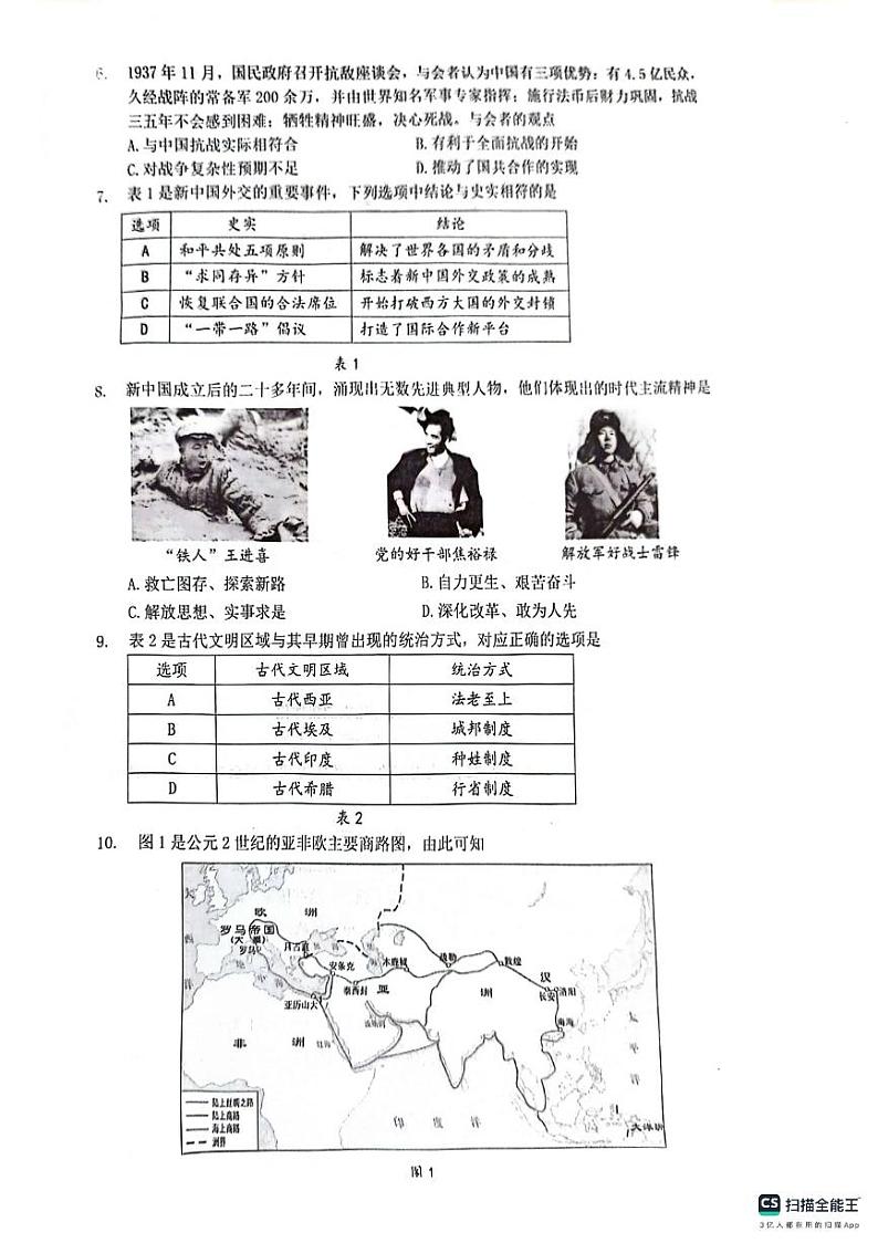 广东省佛山市2023-2024学年高一下学期期末考试历史试题02