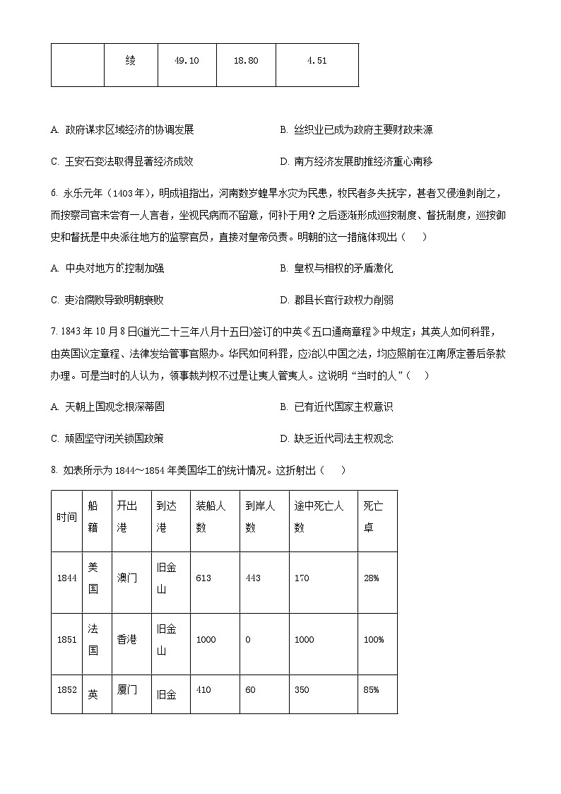 河南省商丘市商师联盟2023-2024学年高二下学期7月期末考试历史试题（含答案）第3页