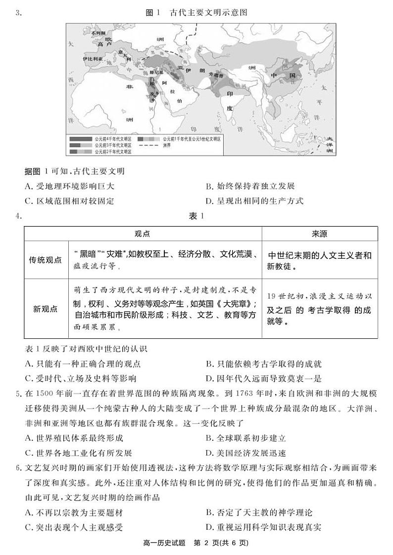 历史-四川省九市2023-2024学年度高一第二学期期期末质量检测联考第2页