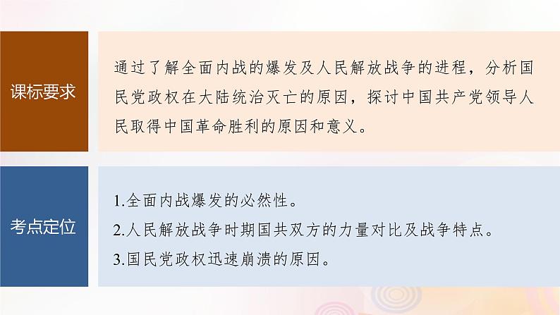 江苏专用新教材2024届高考历史一轮复习板块二中国近代史第七单元第22讲人民解放战争课件第2页