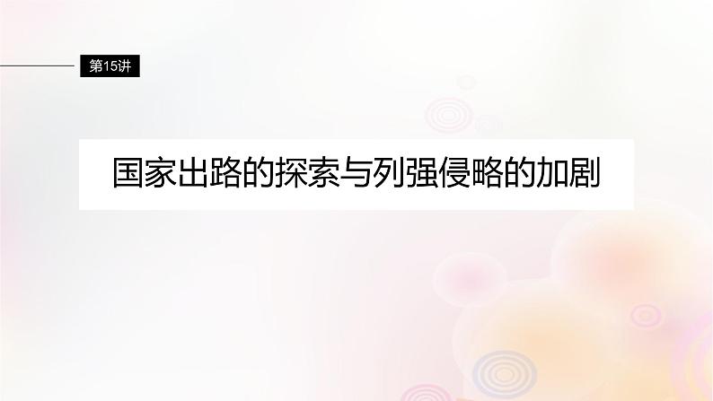 江苏专用新教材2024届高考历史一轮复习板块二中国近代史第五单元第15讲国家出路的探索与列强侵略的加剧课件01