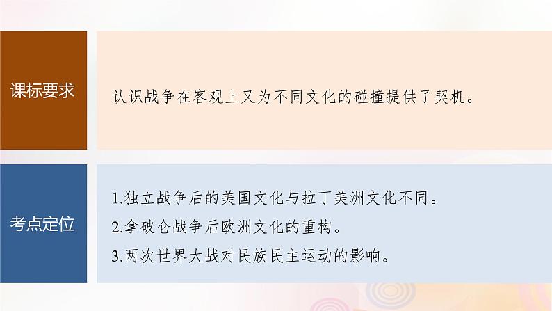 江苏专用新教材2024届高考历史一轮复习板块六选择性必修部分第十六单元第62讲近现代：战争不同文化的碰撞和交流课件第2页