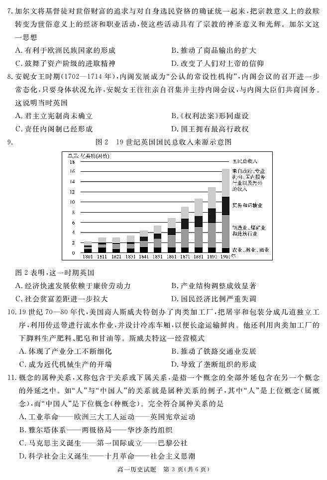 四川省遂宁市2026届高一下学期期末考试历史PDF版第3页