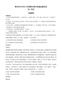 历史丨湖南省郴州市高二7月期末教学质量监测测历史试卷及答案