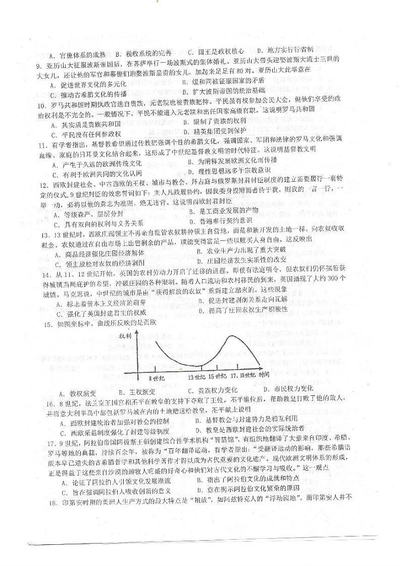 福建省漳州实验高级中学2023-2024学年高一下学期3月考试历史试题02