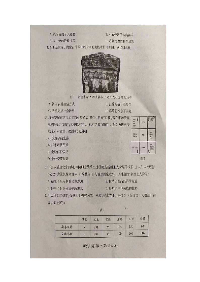 山东省临沂市2023-2024学年高二下学期期末考试历史试题02