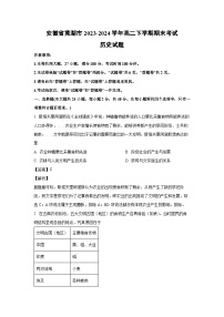 [历史][期末]安徽省芜湖市2023-2024学年高二下学期期末考试试题(解析版)