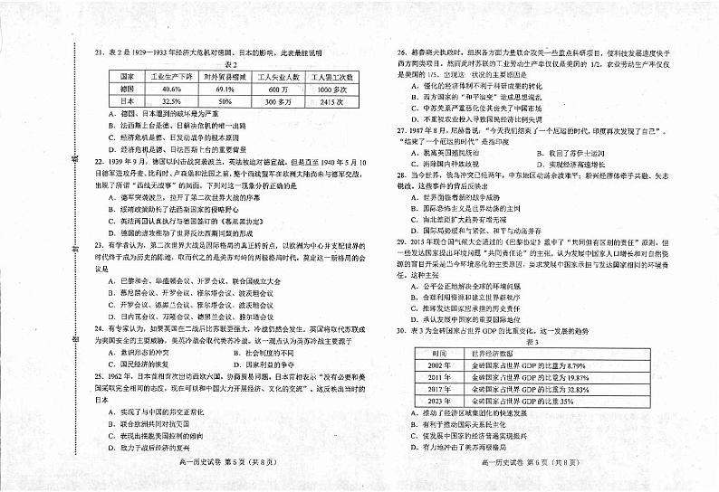 历史-河北省唐山市2023-2024学年高一下学期期末考试第3页