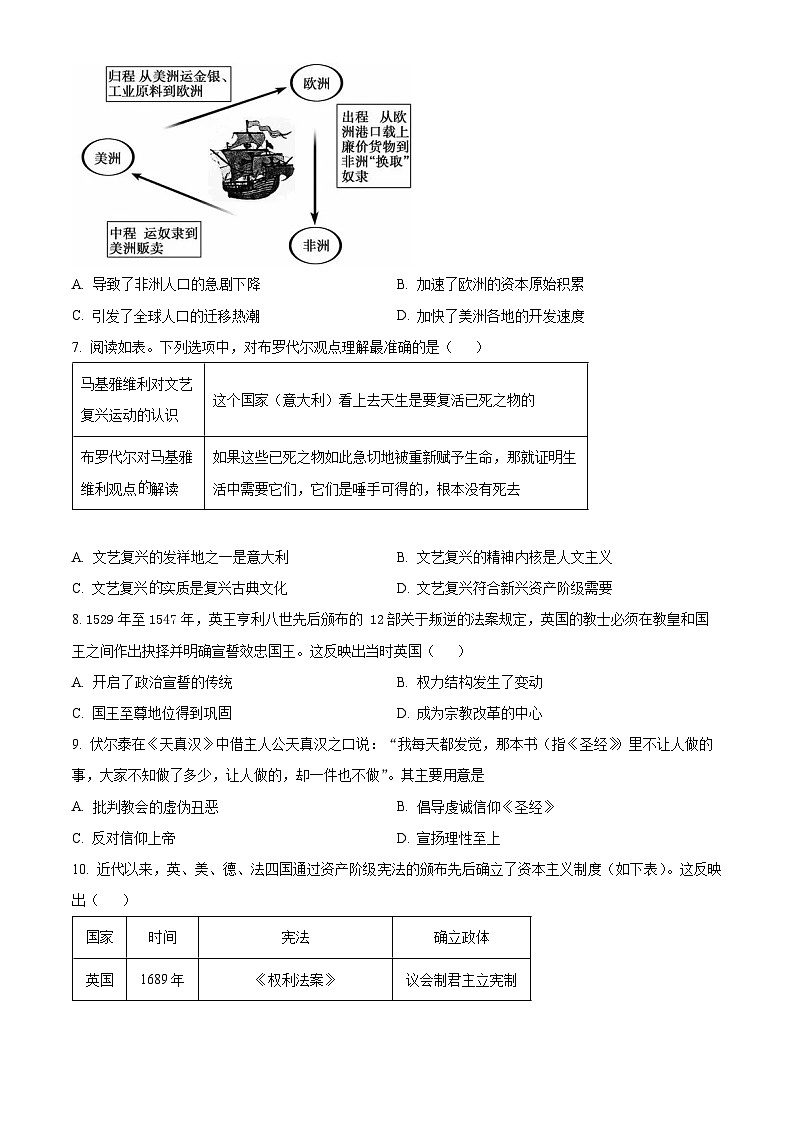 湖南省益阳市安化县两校联考2023-2024学年高一下学期7月期末历史试卷（Word版附解析）02