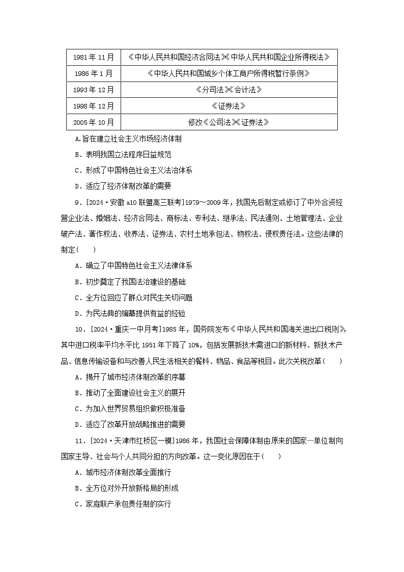 2025版高考历史全程一轮复习课题训练29近代以来中国国家治理体系的进步第3页