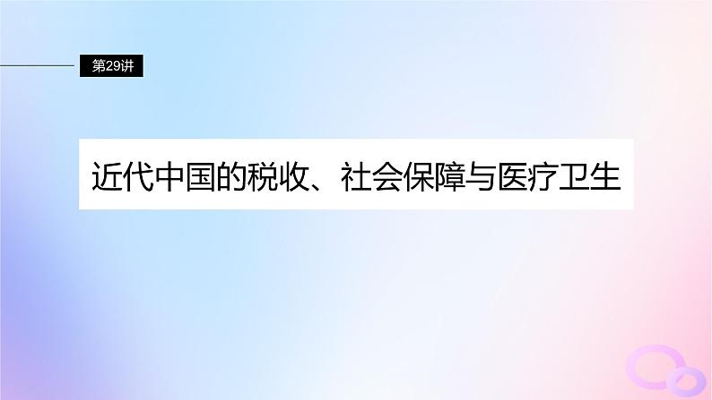 浙江专用新教材2024届高考历史一轮复习第三部分现代中国第十一单元第29讲近代中国的税收社会保障与医疗卫生课件02