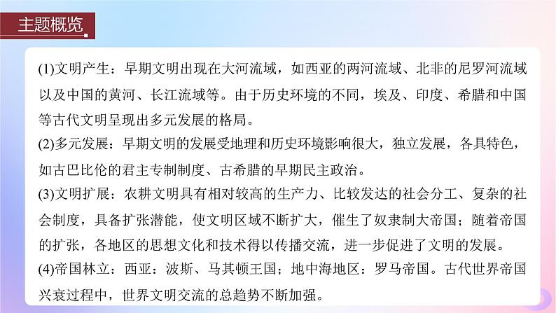 浙江专用新教材2024届高考历史一轮复习第四部分古代世界第十二单元第30讲古代文明的产生与发展课件第4页