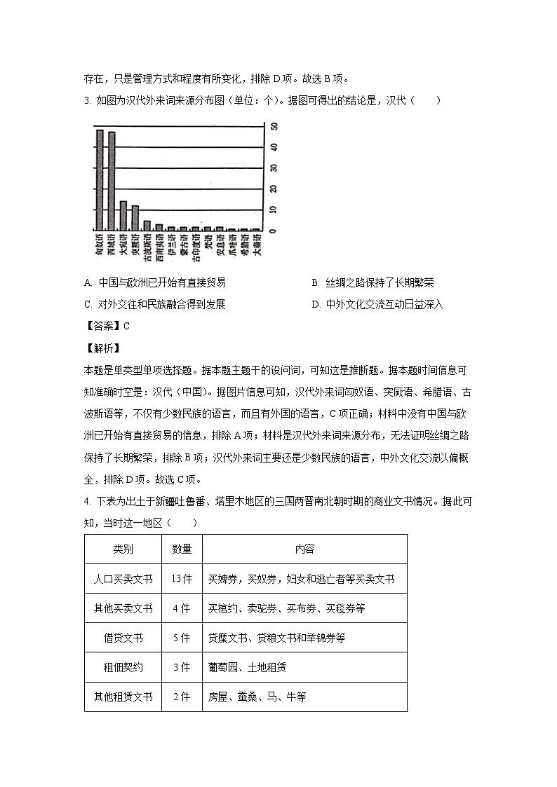 [历史][期末]江西省抚州市2023-2024学年高二下学期期末学生学业质量监测试卷(解析版)02