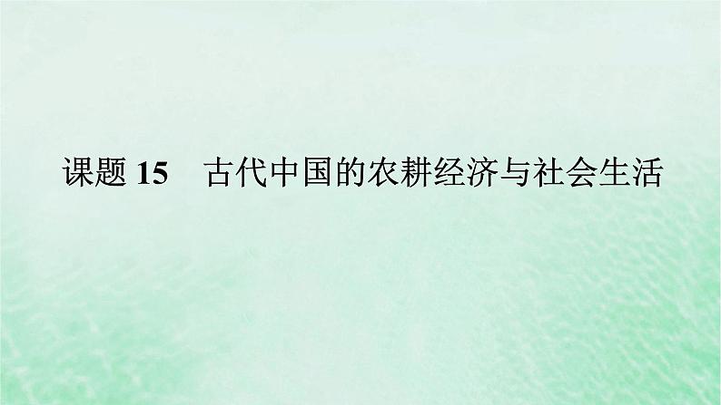 2025版高考历史全程一轮复习版块一中国古代史 课题15古代中国的农耕经济与社会生活课件第1页