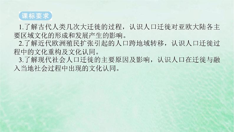 2025版高考历史全程一轮复习版块三世界史 课题54人口迁徙文化交融与认同课件02