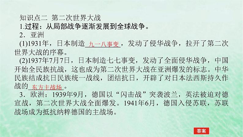 2025版高考历史全程一轮复习版块三世界史第一部分世界史纲要 课题42第二次世界大战与战后国际秩序的形成课件第7页