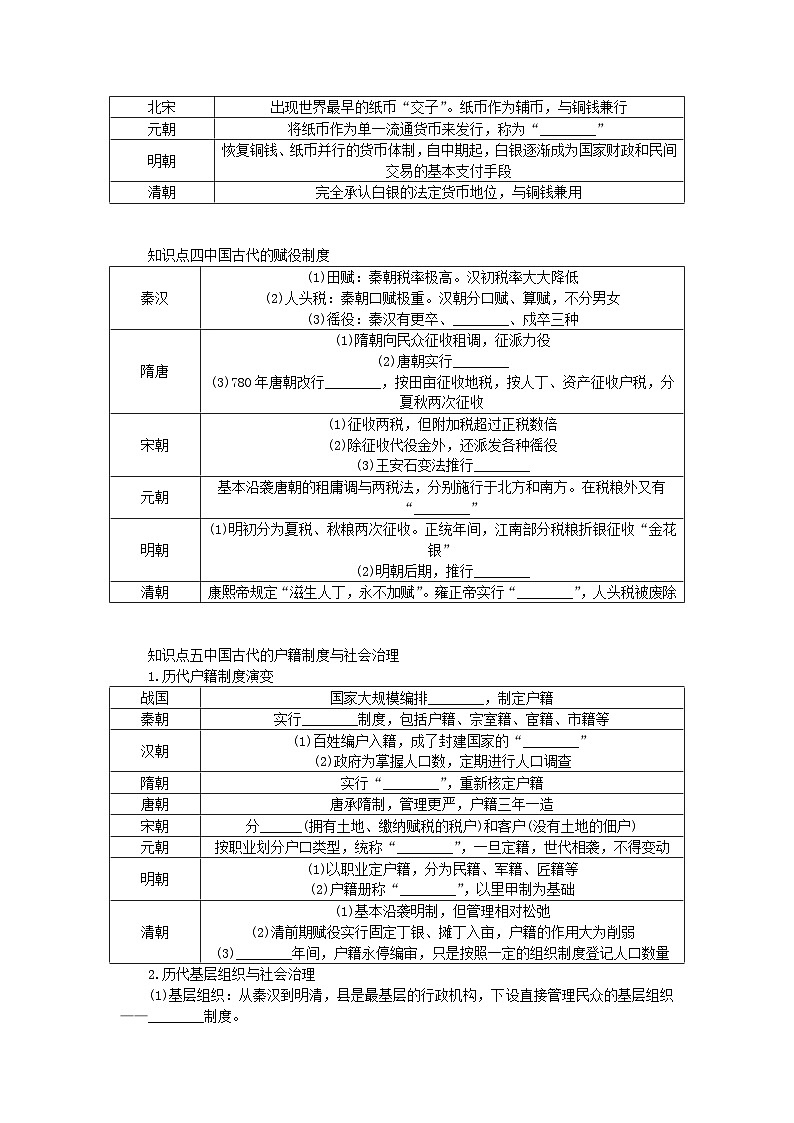 2025版高考历史全程一轮复习学案 版块一中国古代史 课题13古代中国国家治理体系的演变第3页