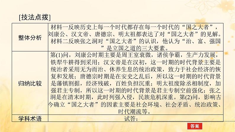 创新版2025版高考历史全程一轮复习 大题突破技法9熟悉题型特点快速准确解答材料型非选择题课件06