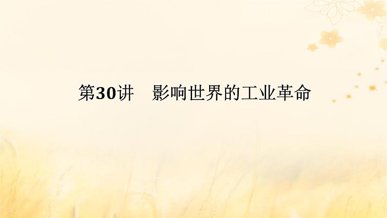 创新版2025版高考历史全程一轮复习 第30讲影响世界的工业革命课件01