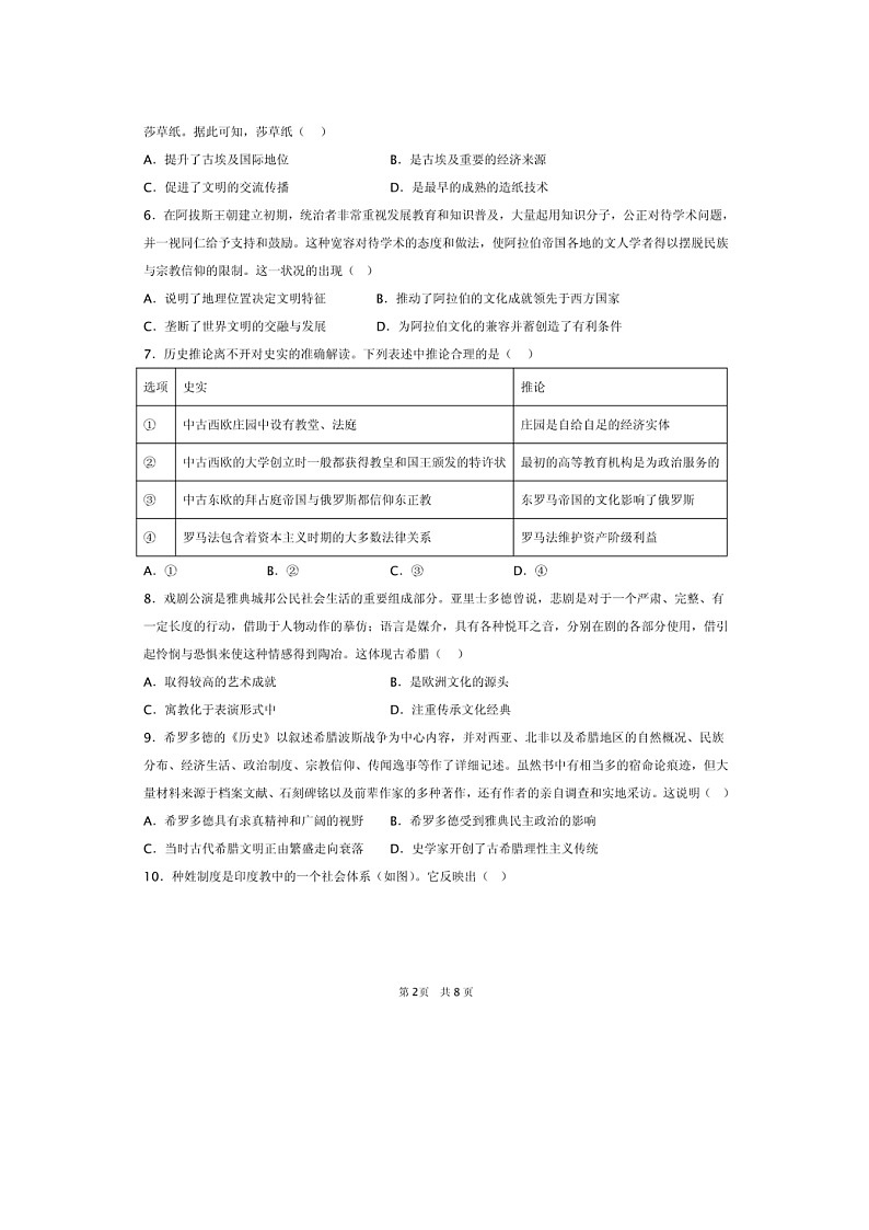 安徽省马鞍山中加双语学校+2022-2023+学年高二下学期期中考试历史试题02