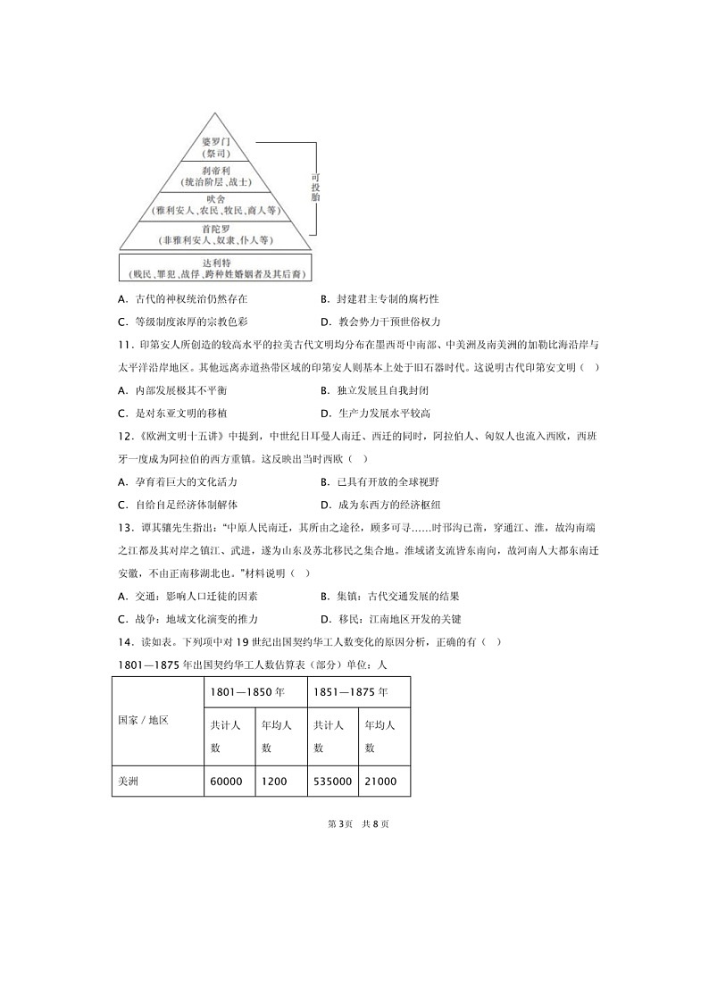 安徽省马鞍山中加双语学校+2022-2023+学年高二下学期期中考试历史试题03