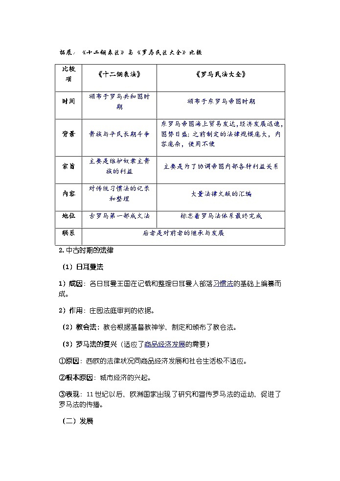高中历史选必一第3单元第9课 近代西方的法律与教化-导学案02