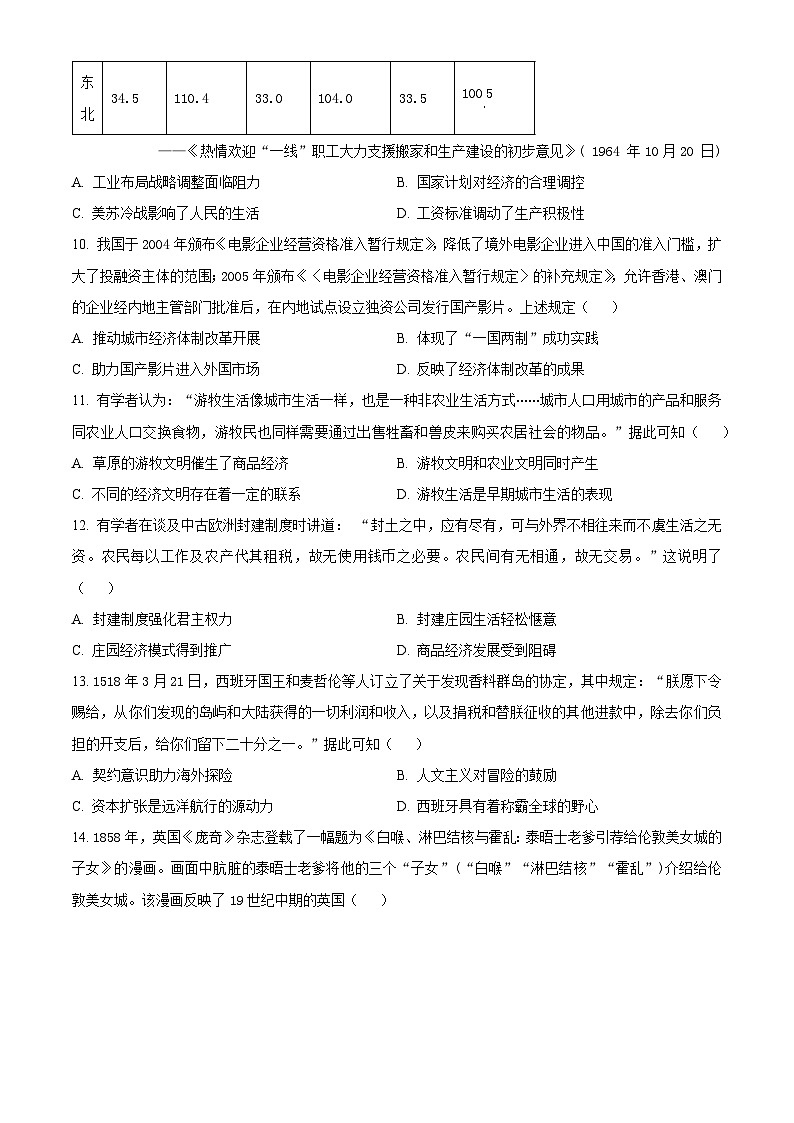 广东省揭阳市2023-2024学年高二下学期7月期末考试历史试卷（Word版附解析）03