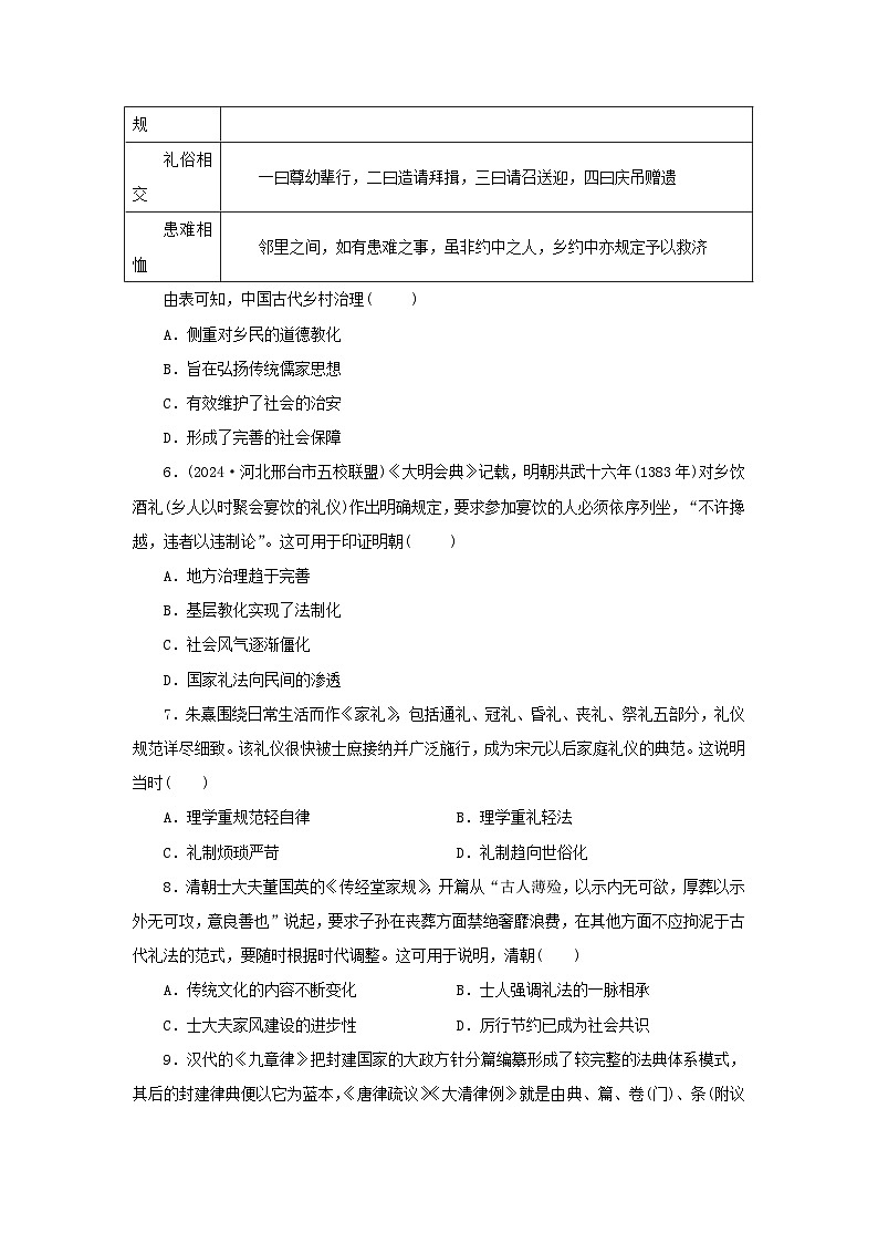 第8课 中国古代的法治与教化 随堂练习（含答案）---2024-2025学年高二上学期历史统编版（2019）选择性必修1第2页