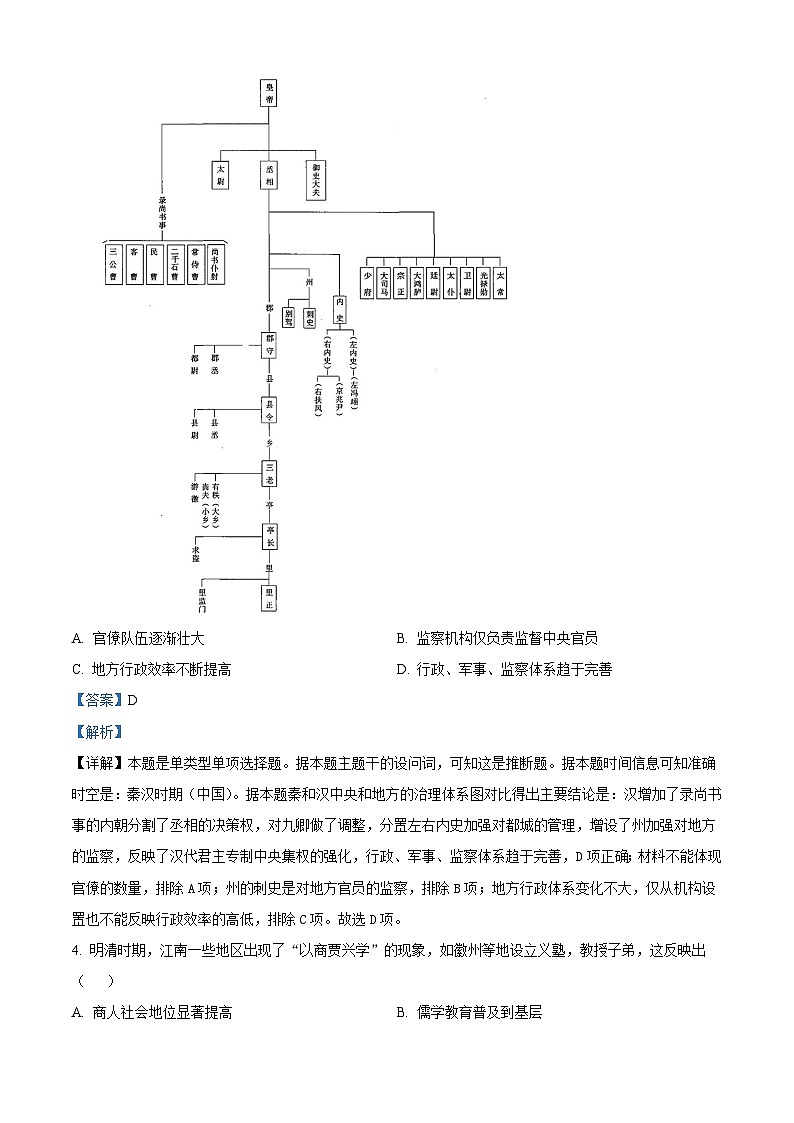 浙江省志成联盟2024-2025学年高三上学期7月基础摸底考试历史试卷（解析版）第3页