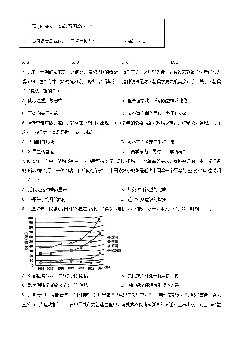 江西省重点中学盟校2024-2025学年高三上学期7月联考历史试卷（原卷版）第2页